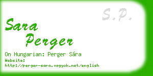 sara perger business card