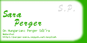 sara perger business card